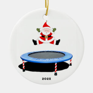 personalised trampolining ceramic tree decoration