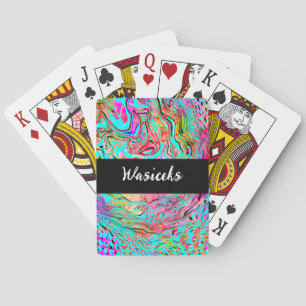 Personalised Tranquillity Abstract Fluid Art   Playing Cards