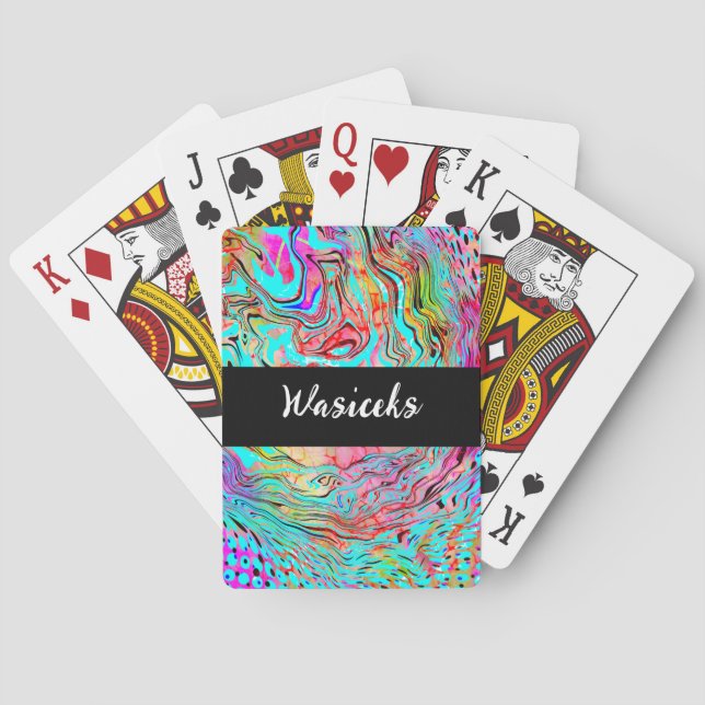 Personalised Tranquillity Abstract Fluid Art   Playing Cards (Back)