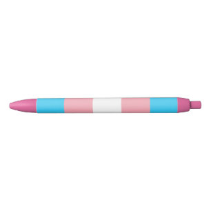 Personalised Transgender Flag Black Ink Pen