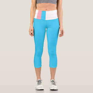 Personalised Transgender Flag Capri Leggings