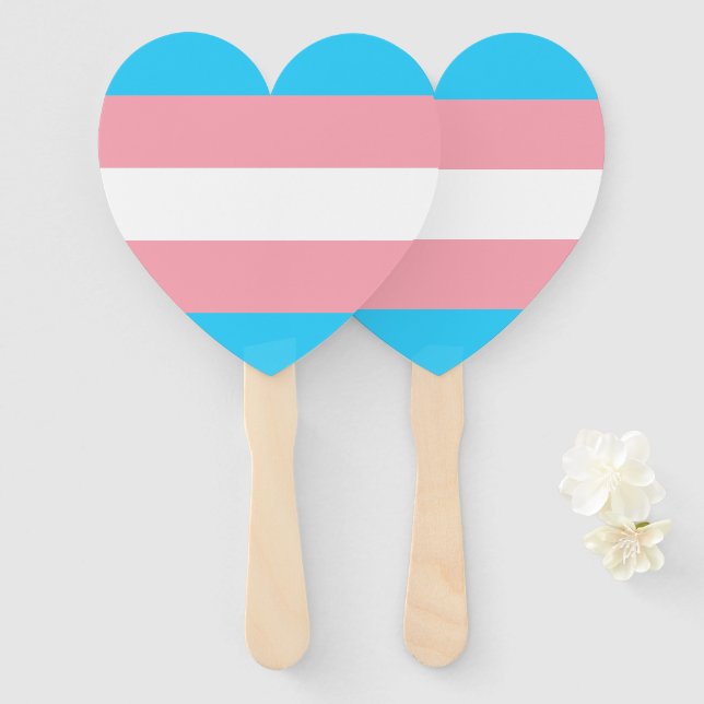 Personalised Transgender Flag Hand Fan (Front and Back)