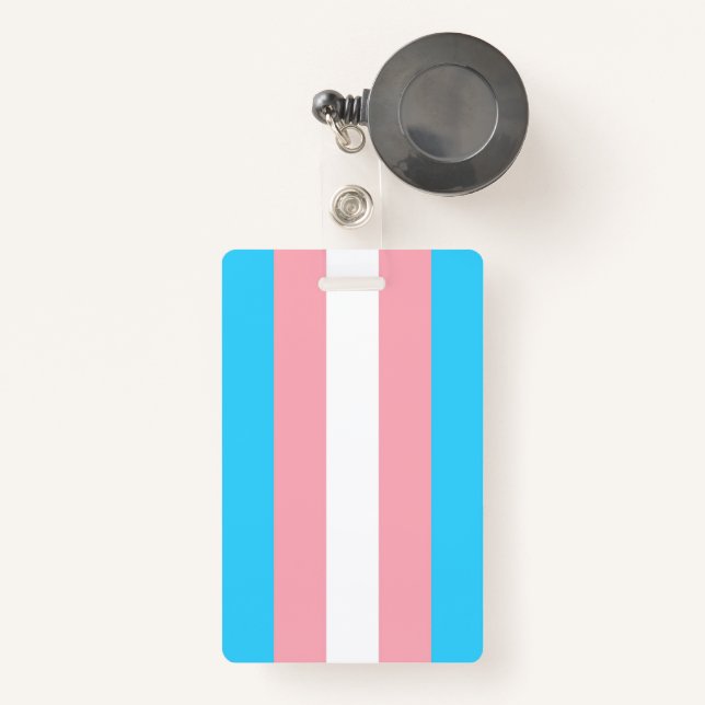 Personalised Transgender Flag ID Badge (Front with Retractable)