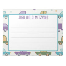 Personalised transportation mitzvah notes