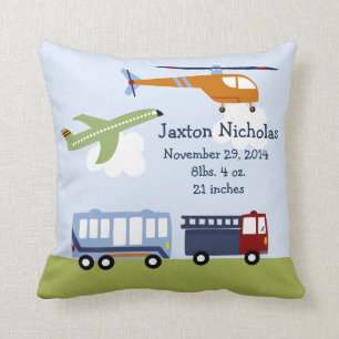 Personalised Transportation Pillow Keepsake