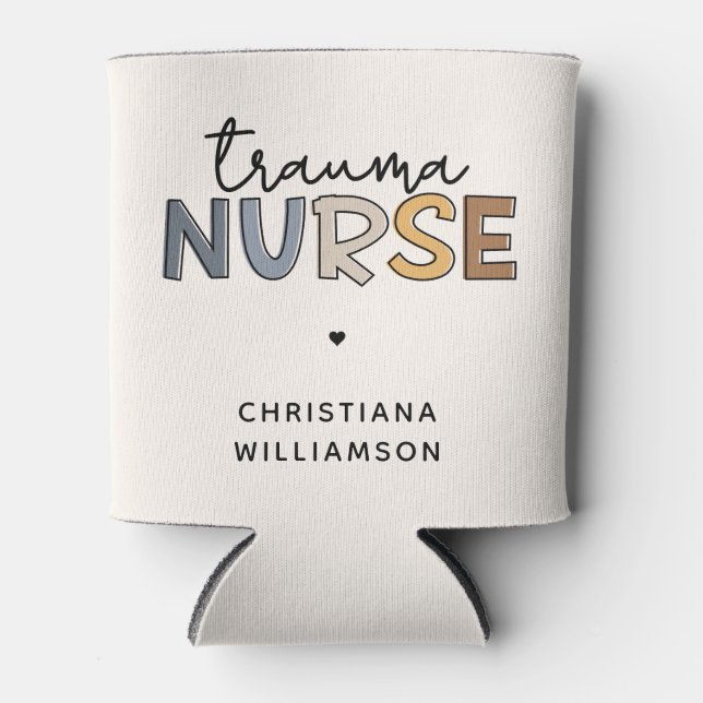 Personalised Trauma Nurse Trauma Nursing Gifts Can Cooler (Front)