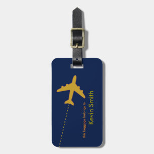 personalised travel aeroplanes luggage tag