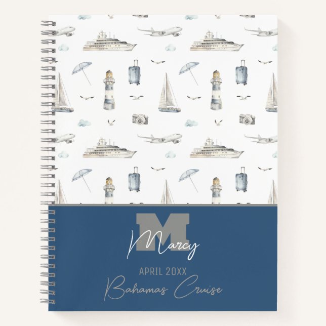 Personalised Travel Cruise and Sail Notebook (Front)