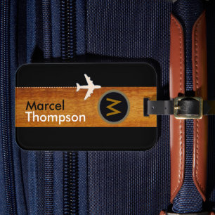 Personalised travel / elegant monogram luggage tag