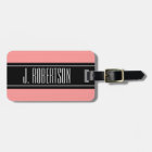 Personalised travel luggage tag | Coral pink