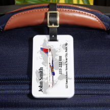 Personalised Travel Luggage Tag with Custom Info