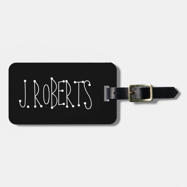 Personalised travel luggage tag with funny letters (Front Horizontal)