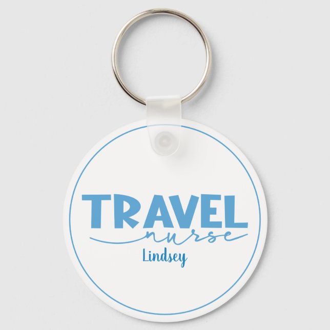 Personalised Travel Nurse Keychain (Front)