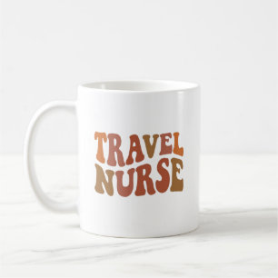 Personalised Travel Nurse Retro Typography Coffee Mug