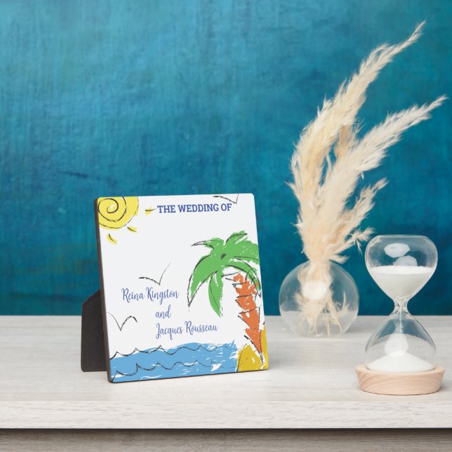 Personalised Treasure beach with palm Plaque (Insitu)