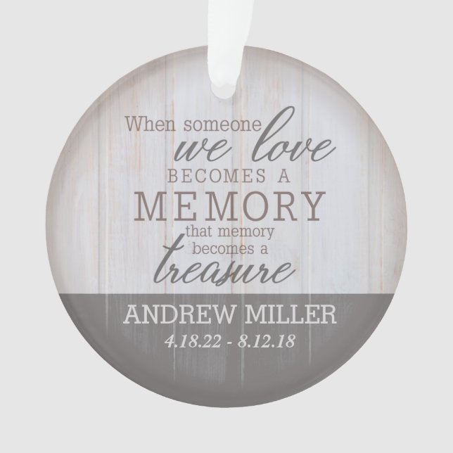 Personalised Treasured Memory Acrylic Ornament (Front)