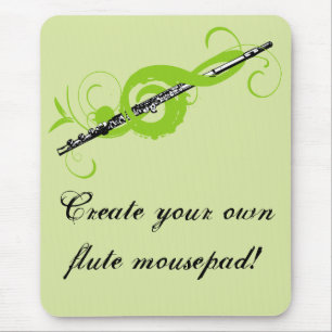 Personalised Treble Clef & Flute Mouse Pad