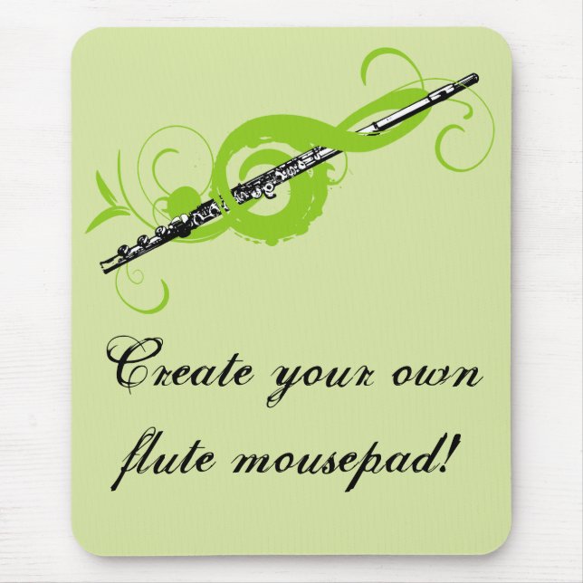 Personalised Treble Clef & Flute Mouse Pad (Front)