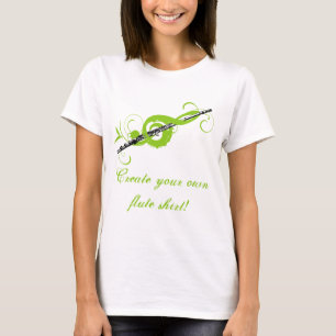 Personalised Treble Clef & Flute T-Shirt