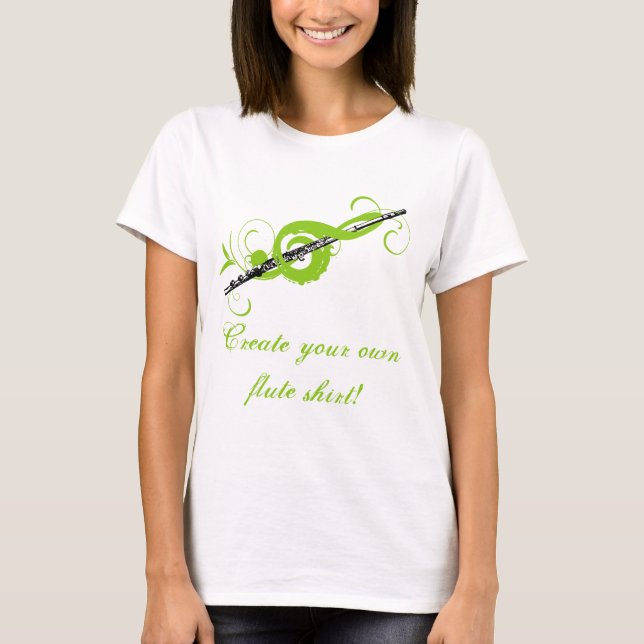 Personalised Treble Clef & Flute T-Shirt (Front)