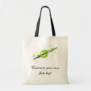 Personalised Treble Clef & Flute Tote Bag