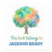 Personalised Tree Bookplate Sticker Book Label