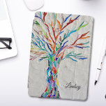 Personalised Tree iPad Air Cover<br><div class="desc">This iPad cover is decorated with a mosaic tree in the colours of the rainbow. Easily customisable with your name. Use the Customise Further option to change the text size, style or colour if you wish. Because we create our own artwork you won't find this exact image from other designers....</div>