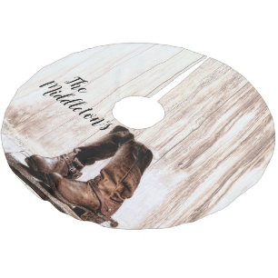 Personalised Tree Skirt boots country rustic