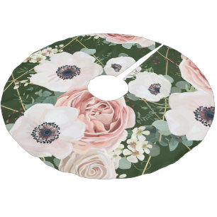 Personalised Tree Skirt Geometric Garden Rose Hunt