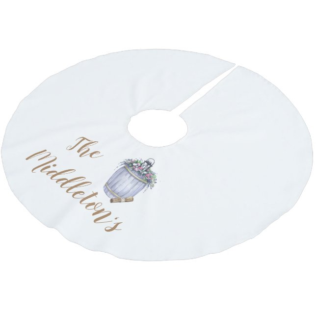Personalised Tree Skirt Summer Country Wedding Rus (Angled)