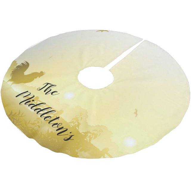 Personalised Tree Skirt Sunny Morning Farm Country (Angled)