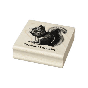 Personalised Tree Squirrel Rubber Stamp