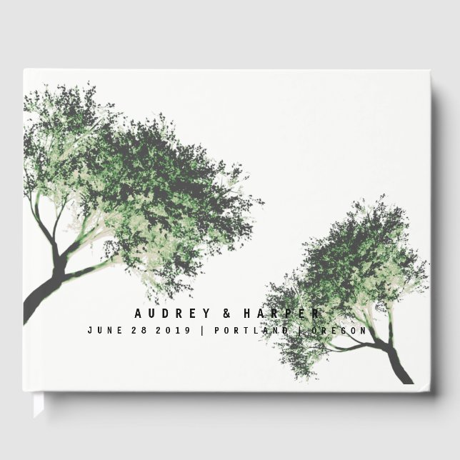 Personalised Trees Love Wedding Guest Book (Front)