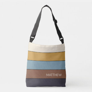 Personalised Trendy Colourful Stripes Art Crossbody Bag