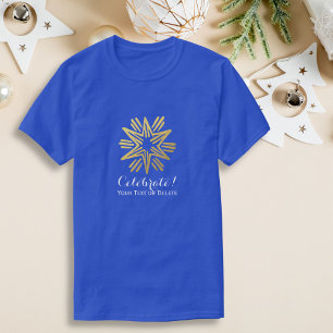 Personalised Trendy Gold Foil Star Festive Holiday T-Shirt