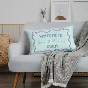 Personalised Trendy Green Hand Drawn Dorm Roommate Decorative Cushion
