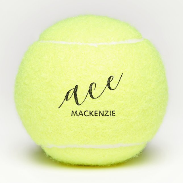Personalised Trendy Modern Initials ACE Tennis Balls (Front)