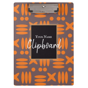 Personalised Trendy Orange Blue Modern Clipboard