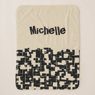 Personalised Trendy Pattern -Black/Tan(Changeable) Sherpa Blanket