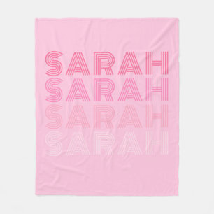 Personalised Trendy Pink Monogram Fleece Blanket