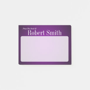 Personalised Trendy Purple and Black Grainy Post-it Notes