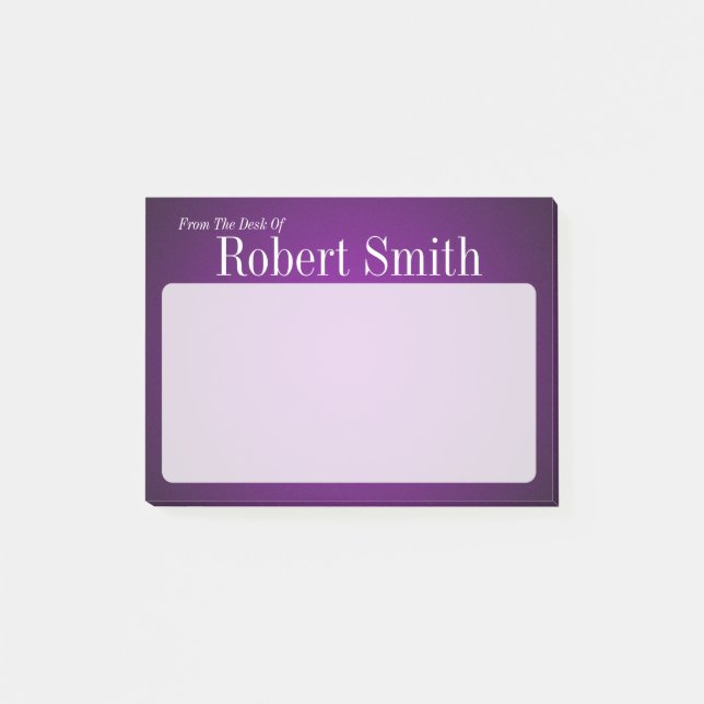 Personalised Trendy Purple and Black Grainy Post-it Notes (Front)
