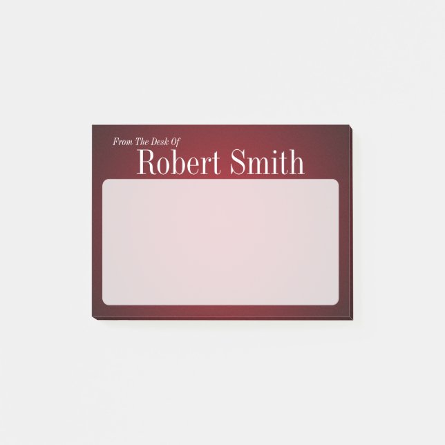 Personalised Trendy Red and Black Grainy Post-it Notes (Front)