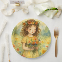 Personalised trendy retro rustic watercolor paint