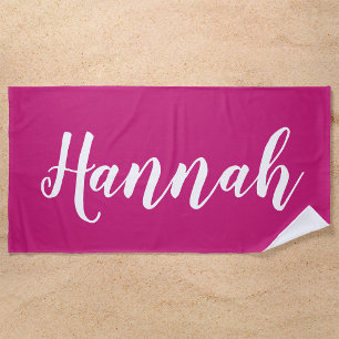 Personalised Trendy Script Custom Name Cool Fun Be Beach Towel