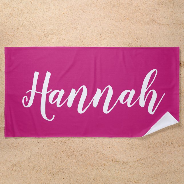 Personalised Trendy Script Custom Name Cool Fun Be Beach Towel (Creator Uploaded)