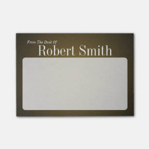 Personalised Trendy Tan and Black Grainy Post-it Notes
