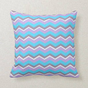 Personalised Trendy Turquoise Purple Chevron Cushion