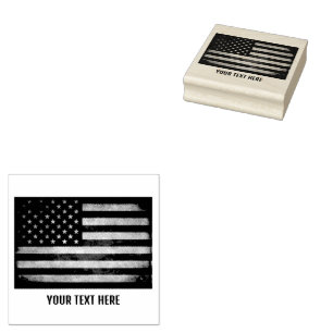 Personalised Trendy USA Flag  Rubber Stamp