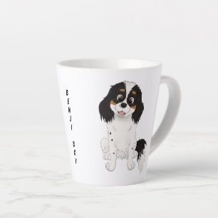 Personalised Tri Coloured Cavalier Spaniel Latte Mug